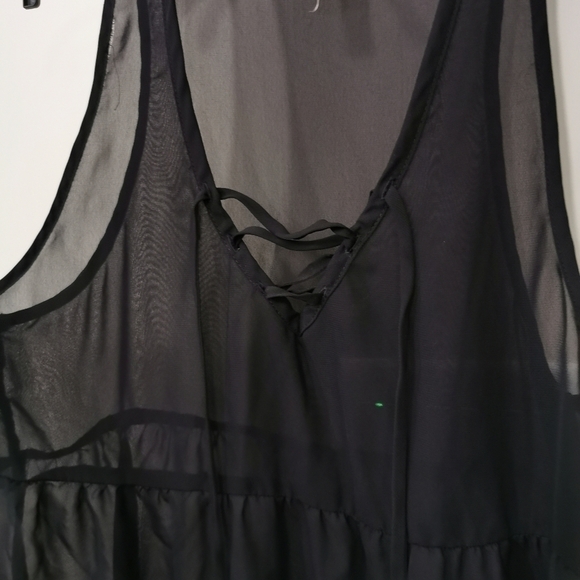 BLACK dress swim coverup see through - Picture 3 of 4